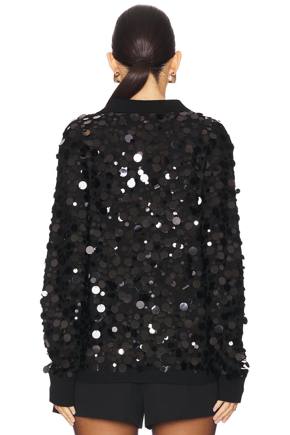 Helmut Lang Paillette Polo Top thumbnail