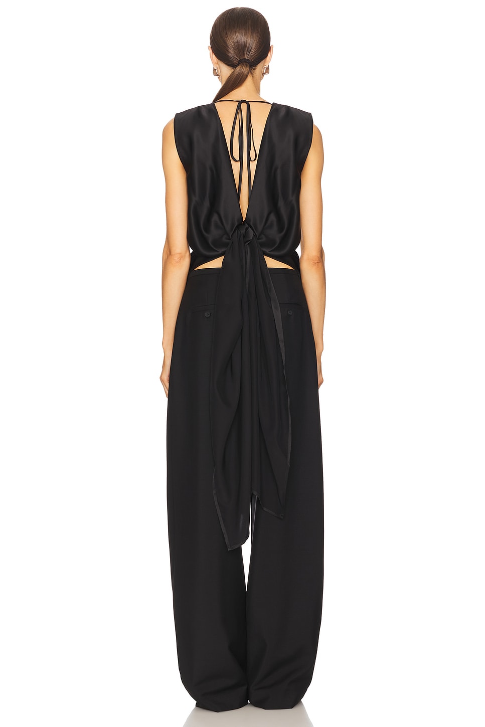 Helmut Lang Women's Hem Drape Tie Tank Sleeveless Top Sz M