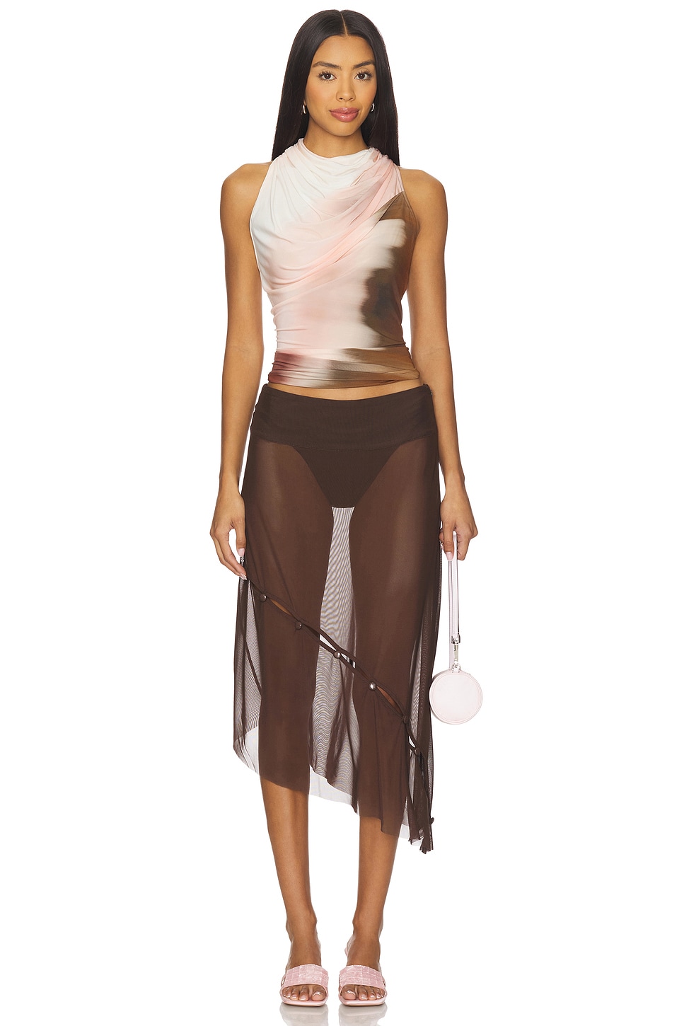 Helmut Lang Sleeveless Wind Top in Pink Multi | REVOLVE