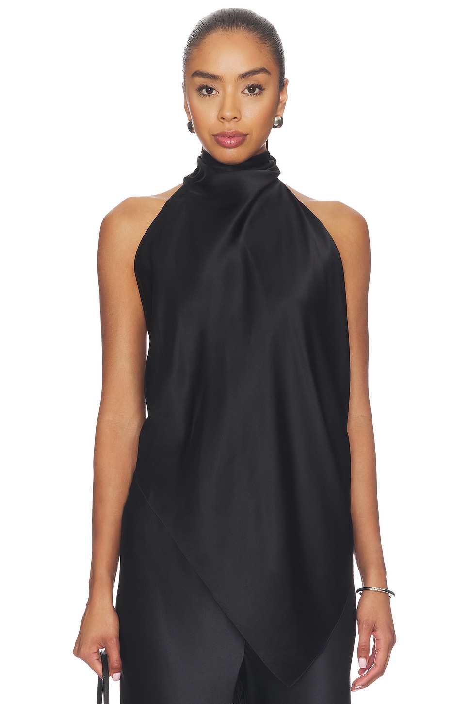 Helmut Lang — ТОП С УЗОРОМ ШАРФА TIE SCARF TOP · Black
