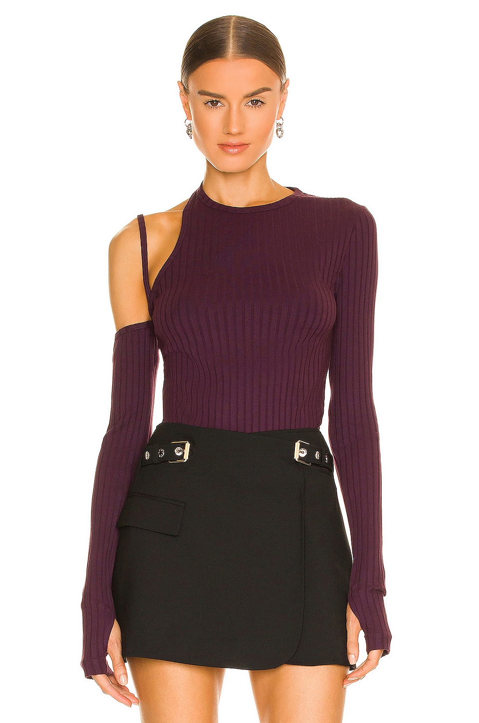 Helmut Lang Cutout Top in Mulberry | REVOLVE