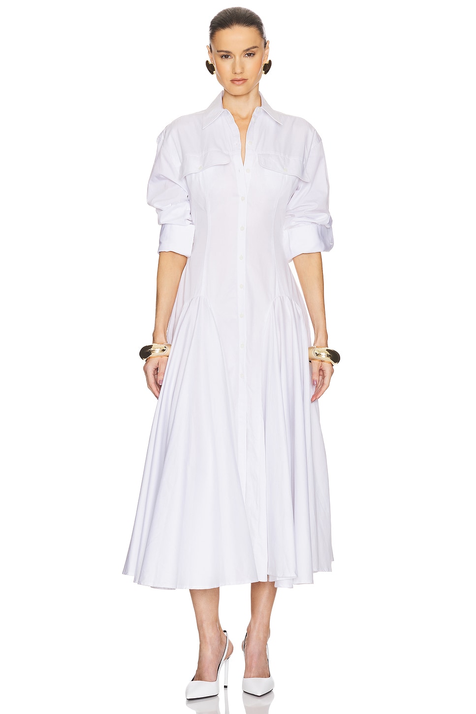 Helsa Godet Shirt Dress