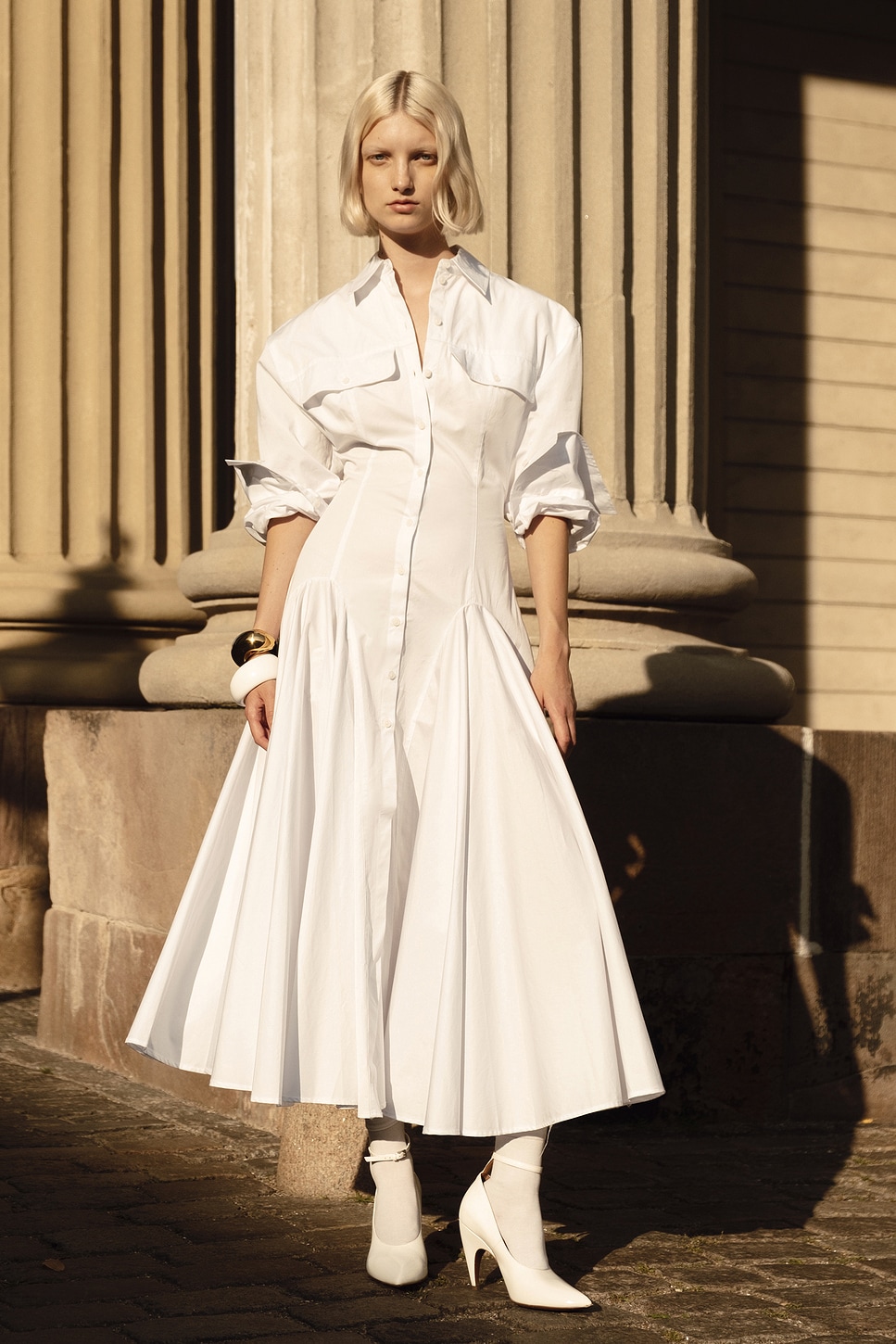 Helsa Godet Shirt Dress