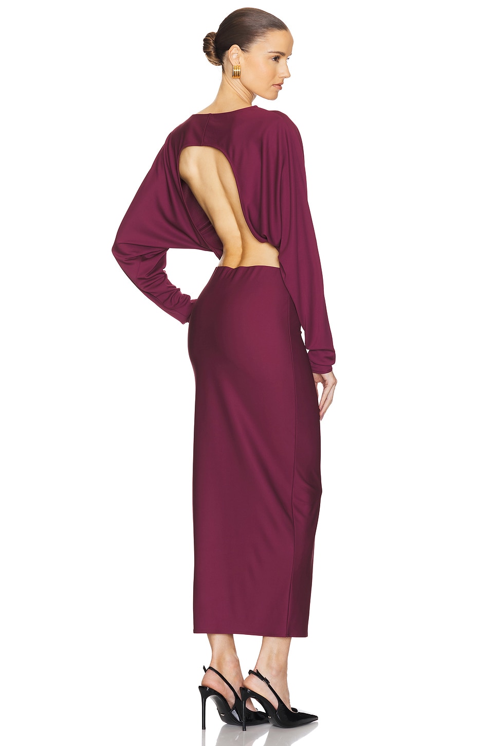 Helsa Matte Jersey Open Back Dress