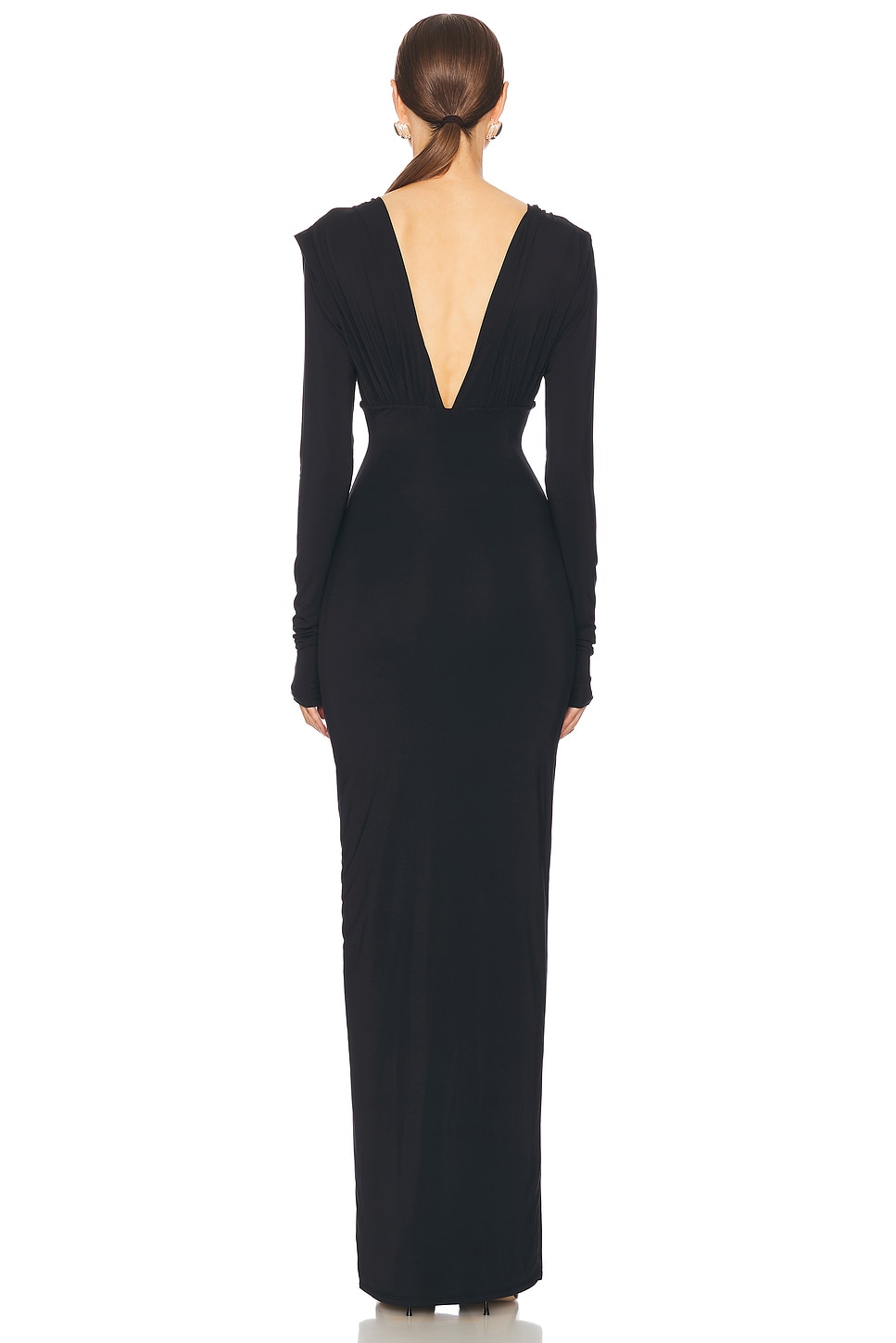 Jersey Deep V Maxi Dress