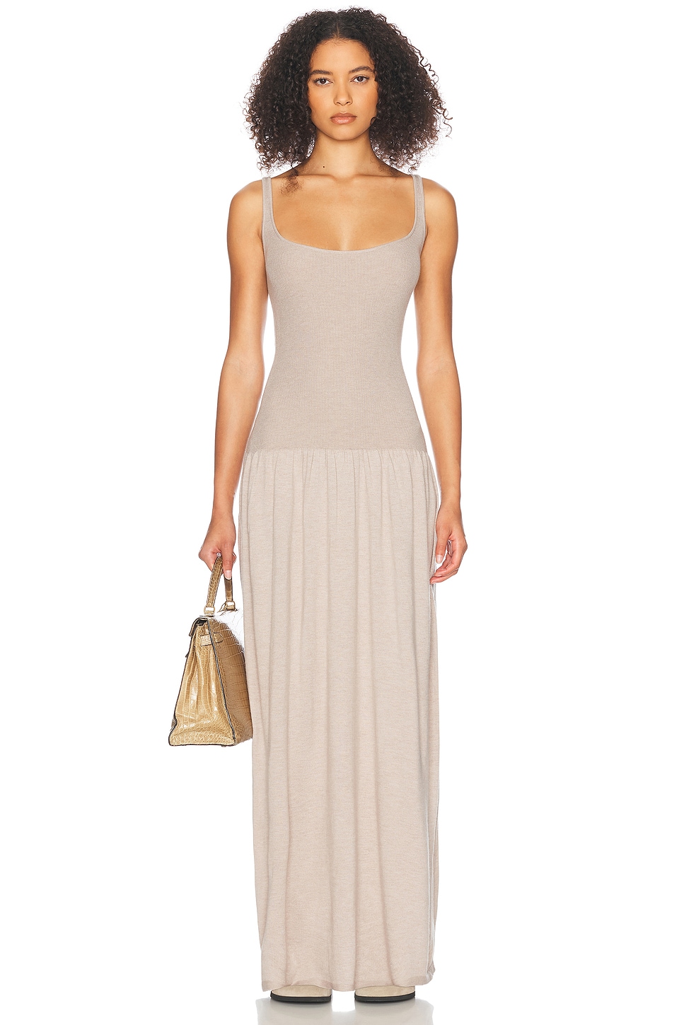 alexander mcqueen metallic mesh knit dress Suki Metallic Knit Maxi Dress - Gold