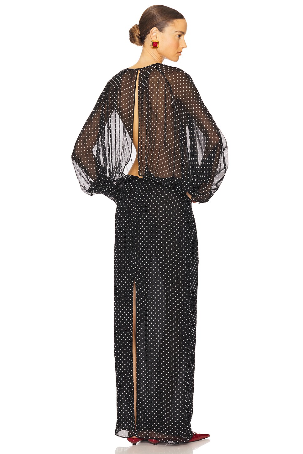 knee length dresses for ladies Helsa Sheer Deep V Slip Dress