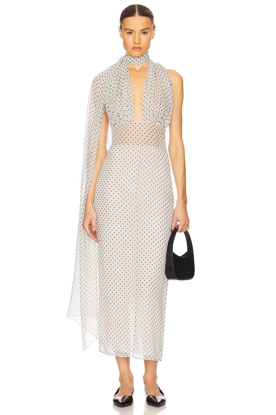 Helsa The Scarf Dress in Printed Silk Chiffon