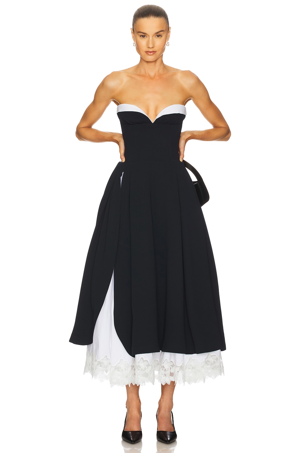 The Finale Midi Dress With Lace & Poplin