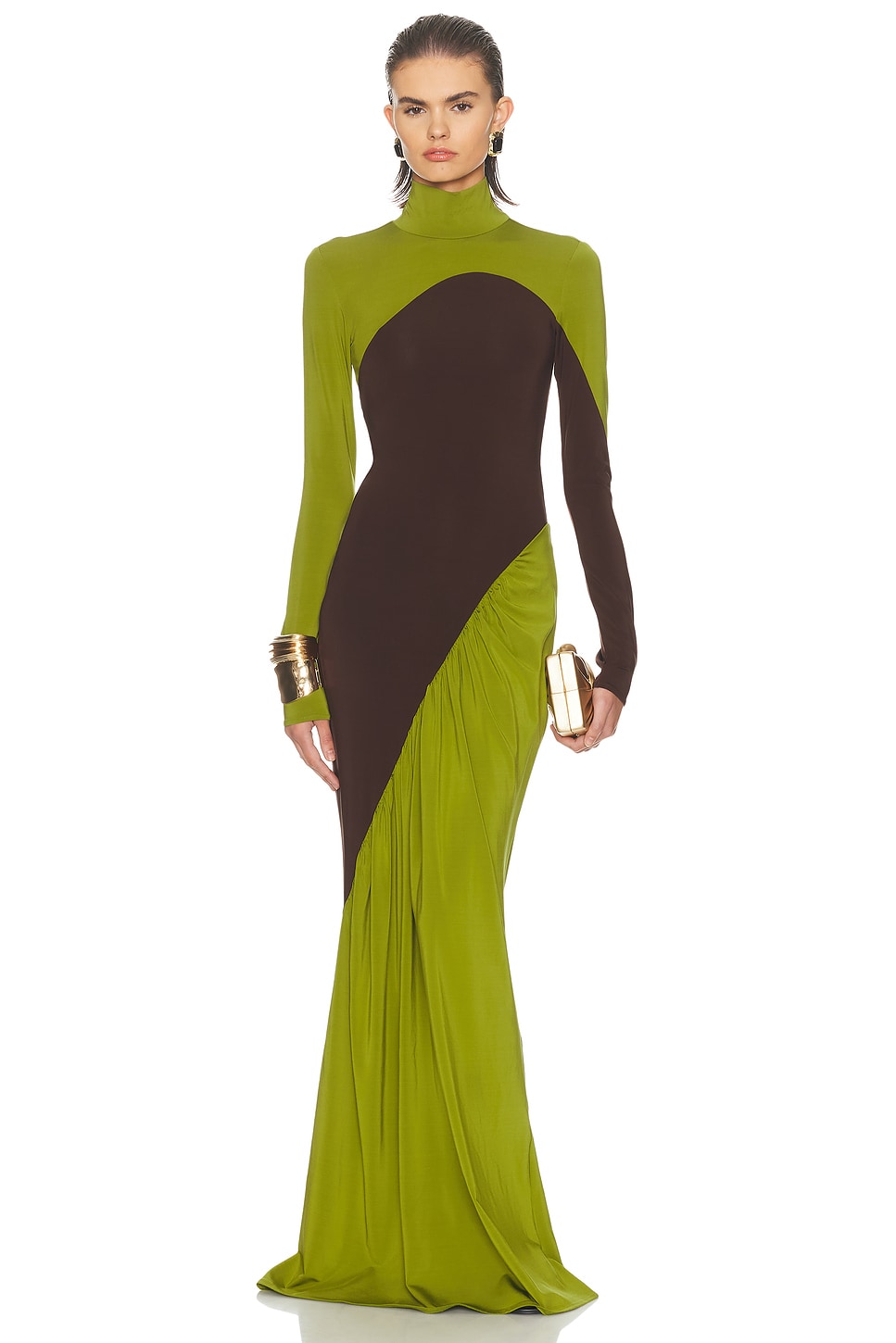green emerald velvet dress Rashelle Jersey Long Sleeve Maxi Dress, Pleat Green – Jolie Moi Retail