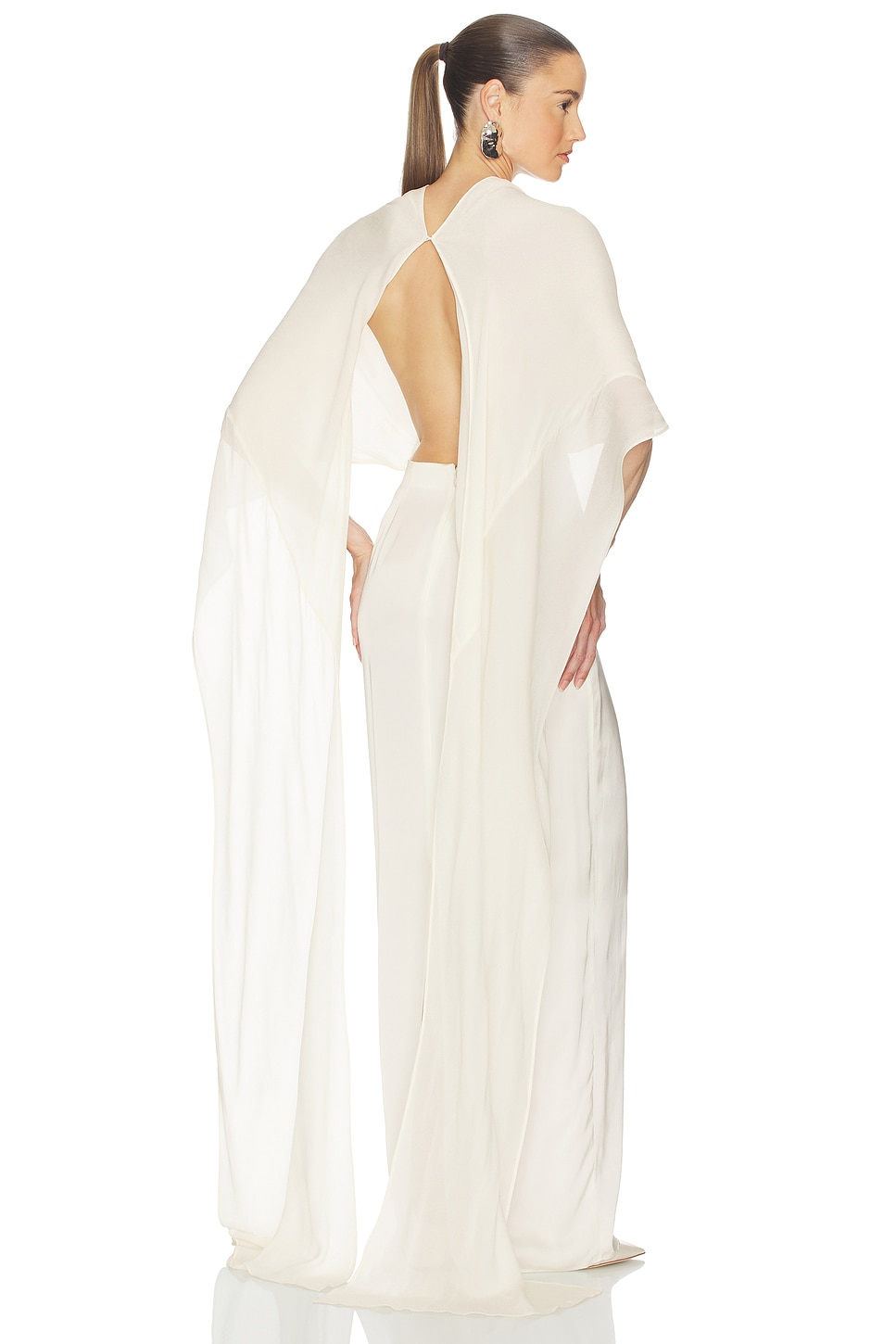 Helsa Mix Media Scarf Dress in Ivory | REVOLVE