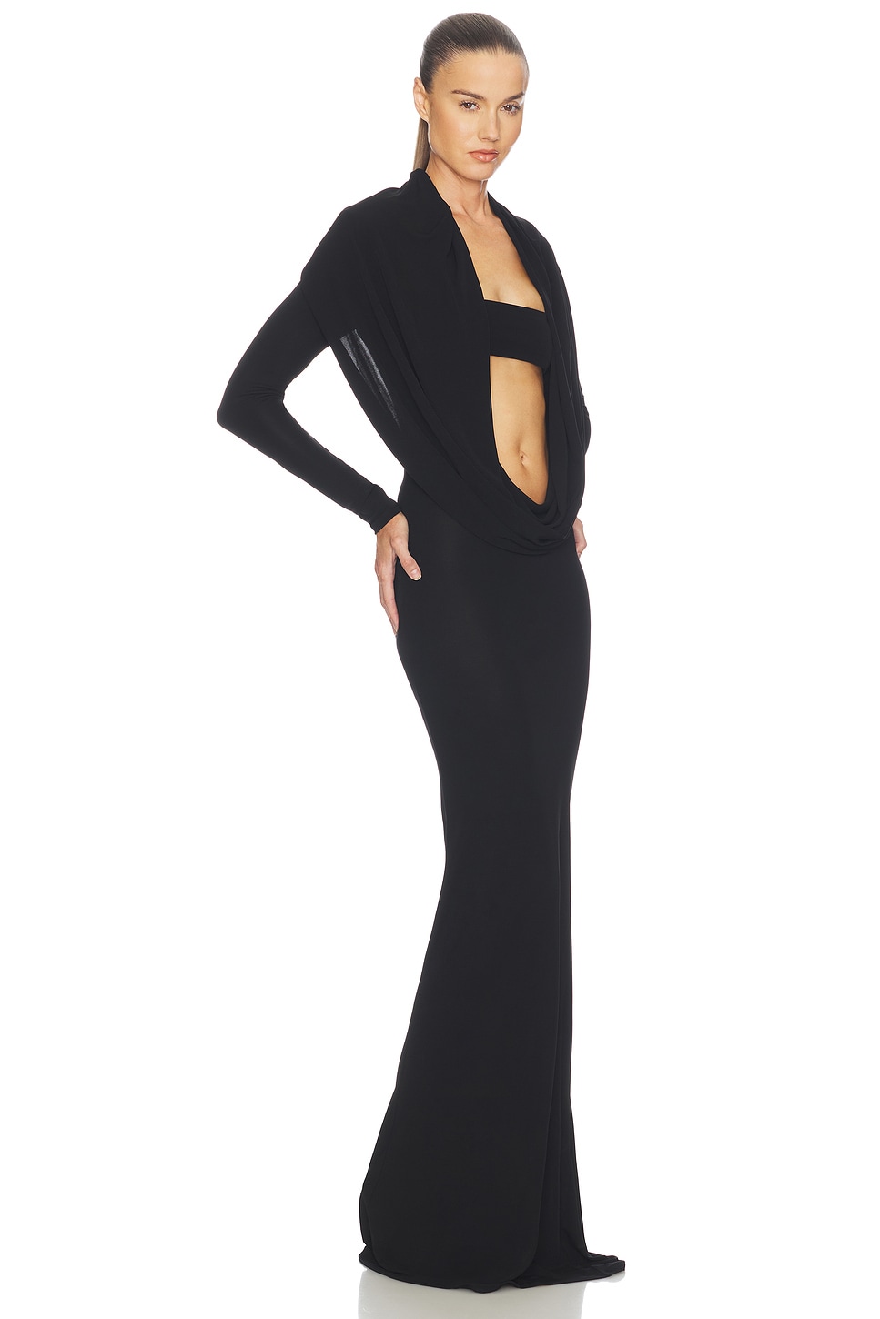 helsa black long sleeve dress Helsa Black Mini Dress by Helsa