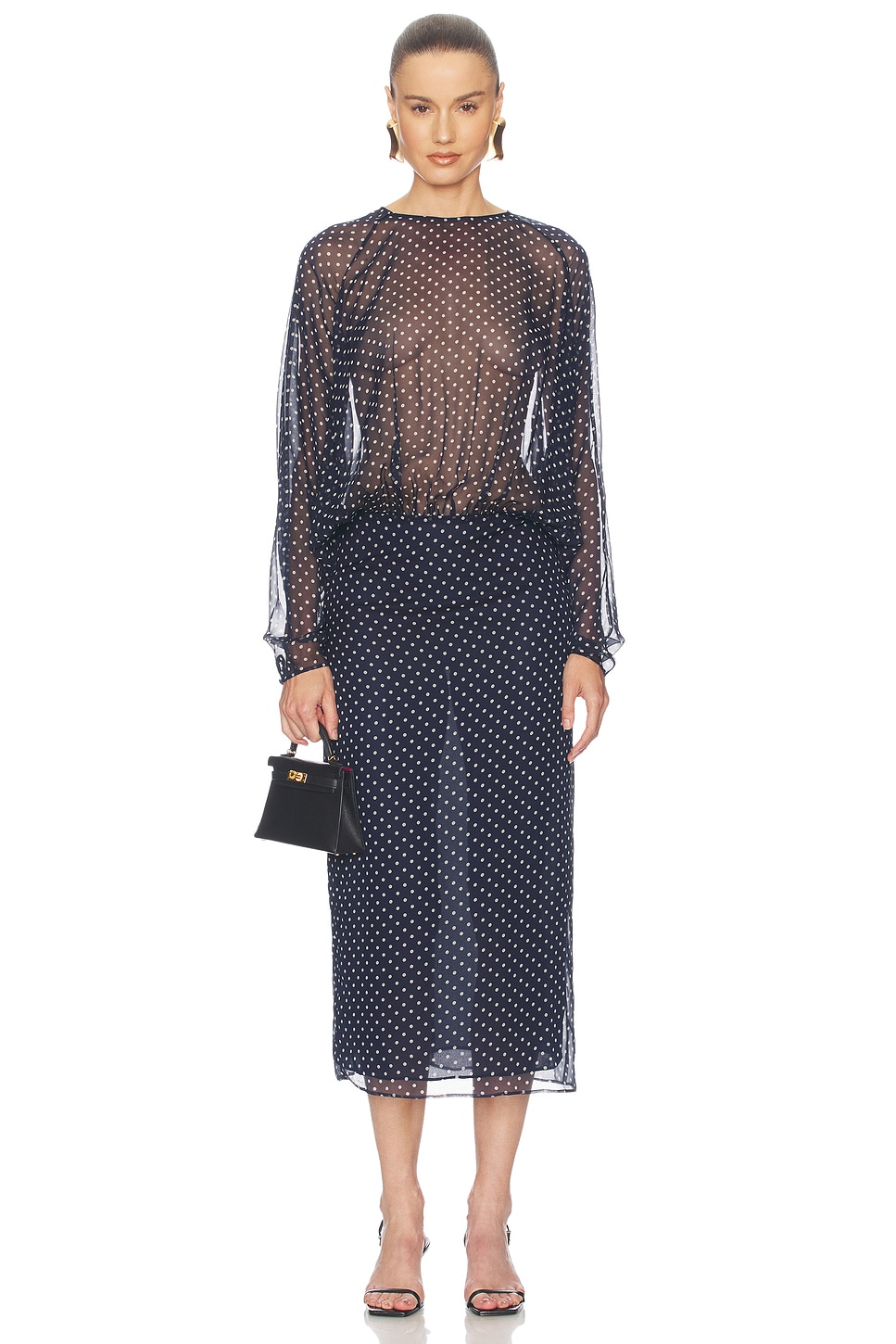 The Sabrina Midi Dress in Printed Silk Chiffon