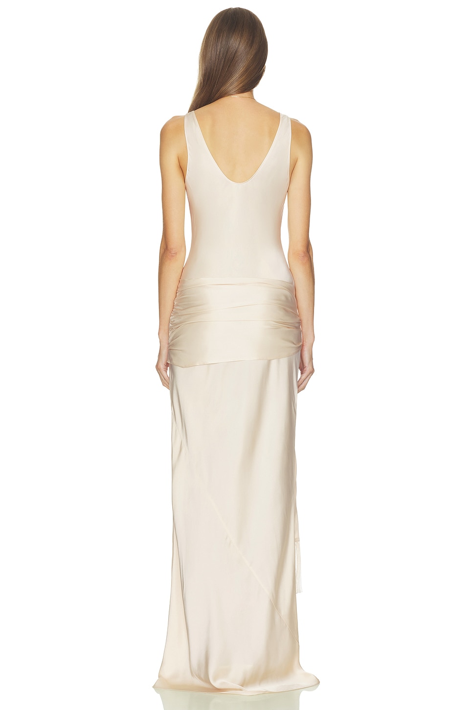 Helsa Satin Dress With Tie And Fringe