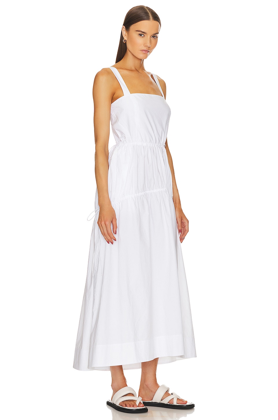 Helsa Cotton Poplin Midsummer Dress in White