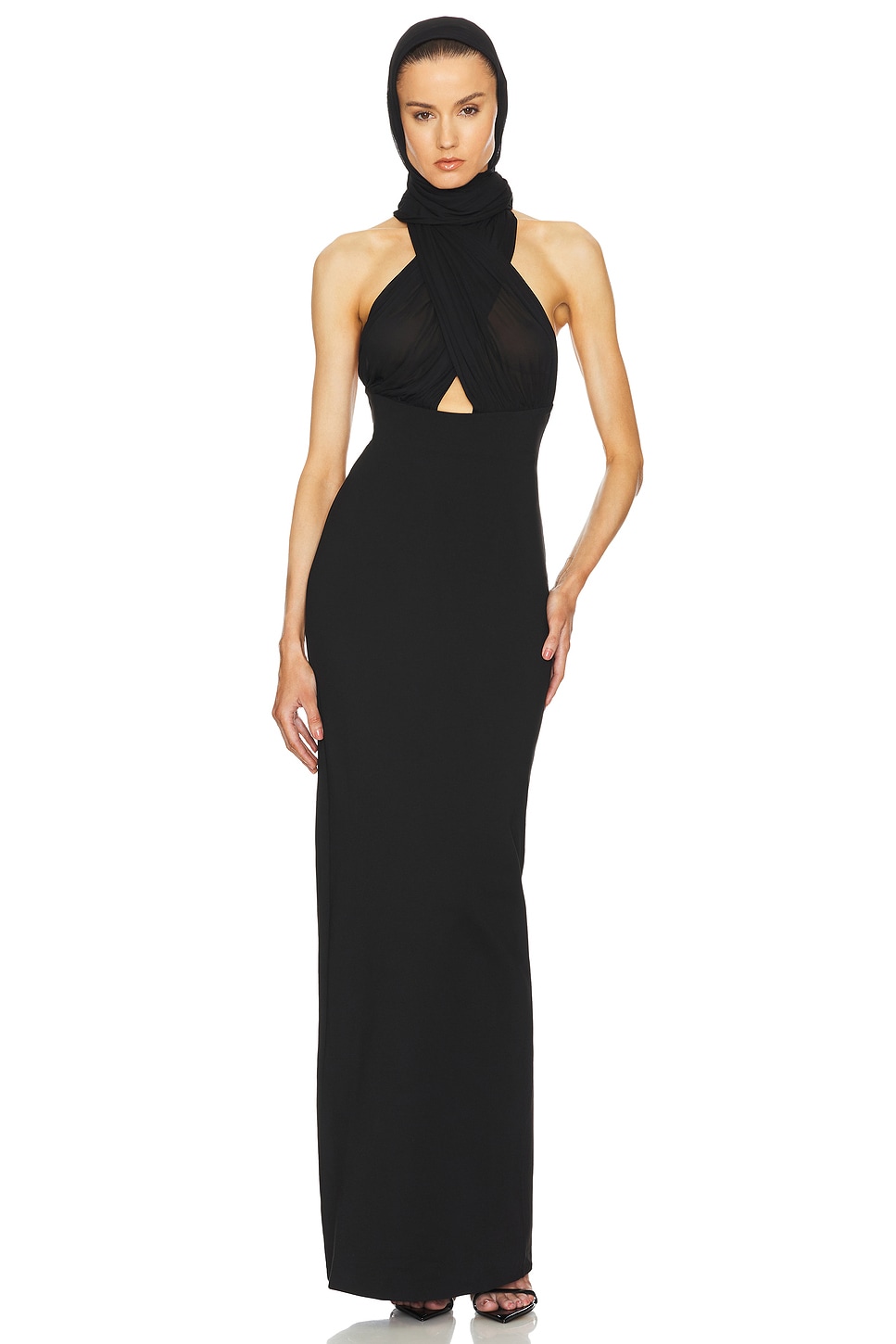 white jersey halter dress Victoria Halter Dress