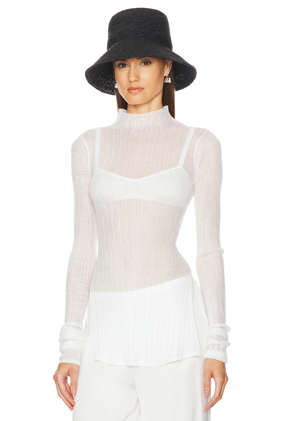 Helsa Justin Knit Top in Optic White | REVOLVE