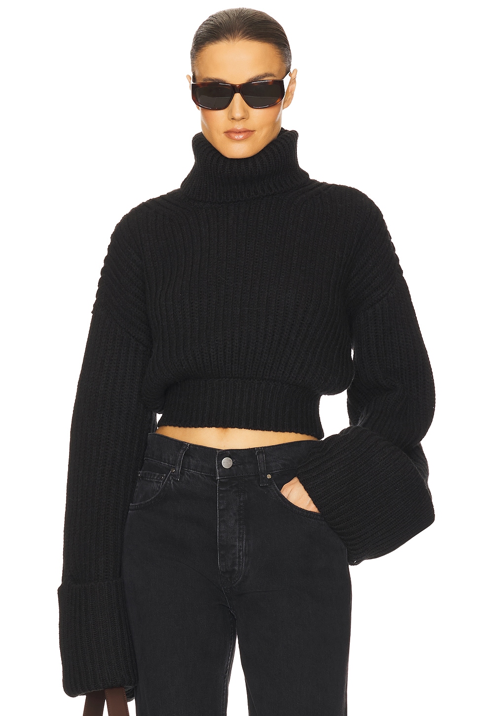 Helsa Esti Turtleneck Sweater in Black | REVOLVE