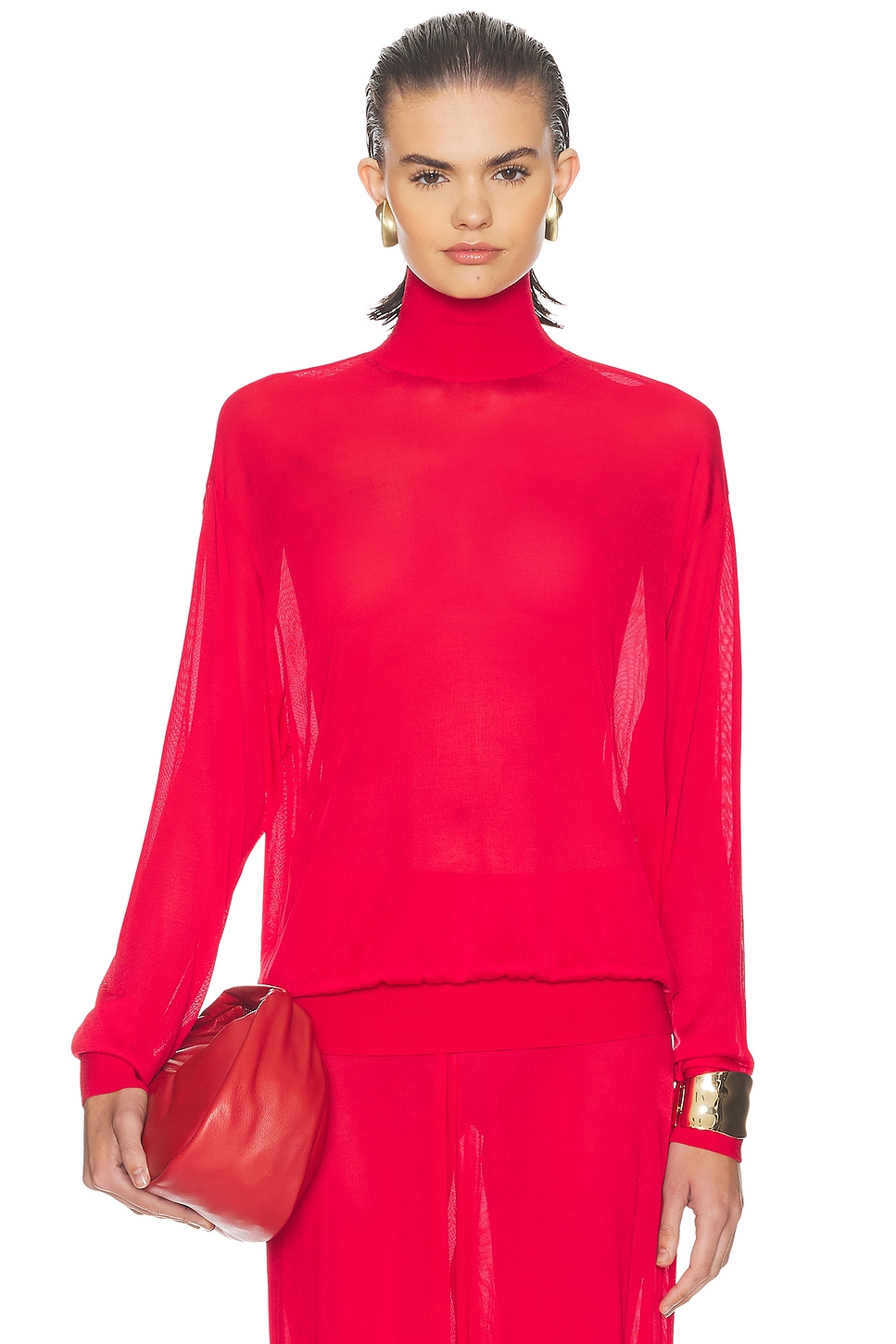 Helsa Madeira Turtleneck in Red | REVOLVE