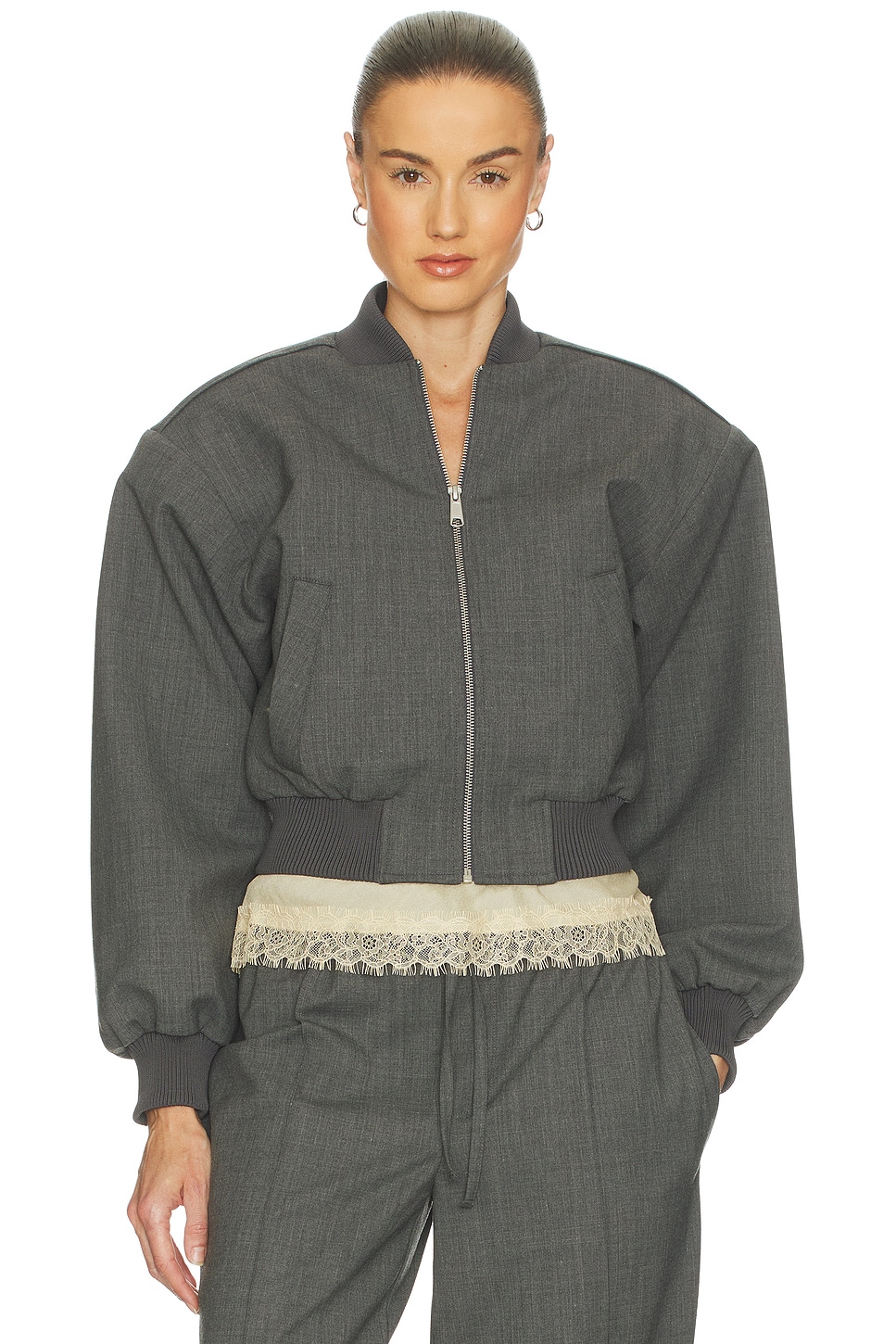Wool Blend Bomber Jacket