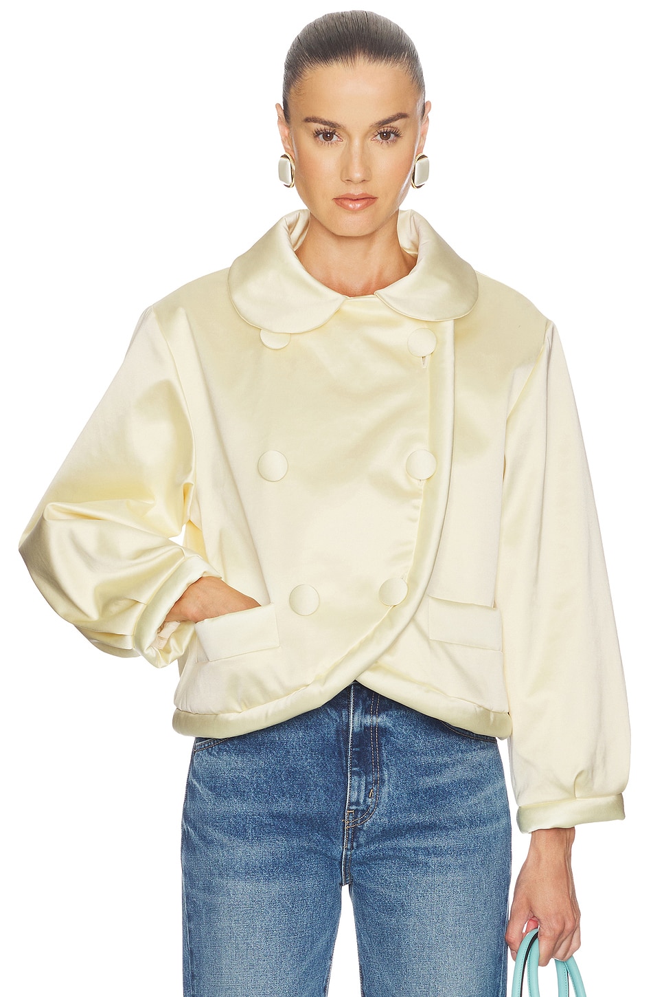 Helsa SATEEN PUFF ジャケット - Pale Yellow | REVOLVE