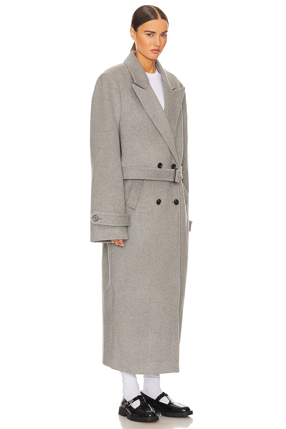 Bold Shoulder Long Coat