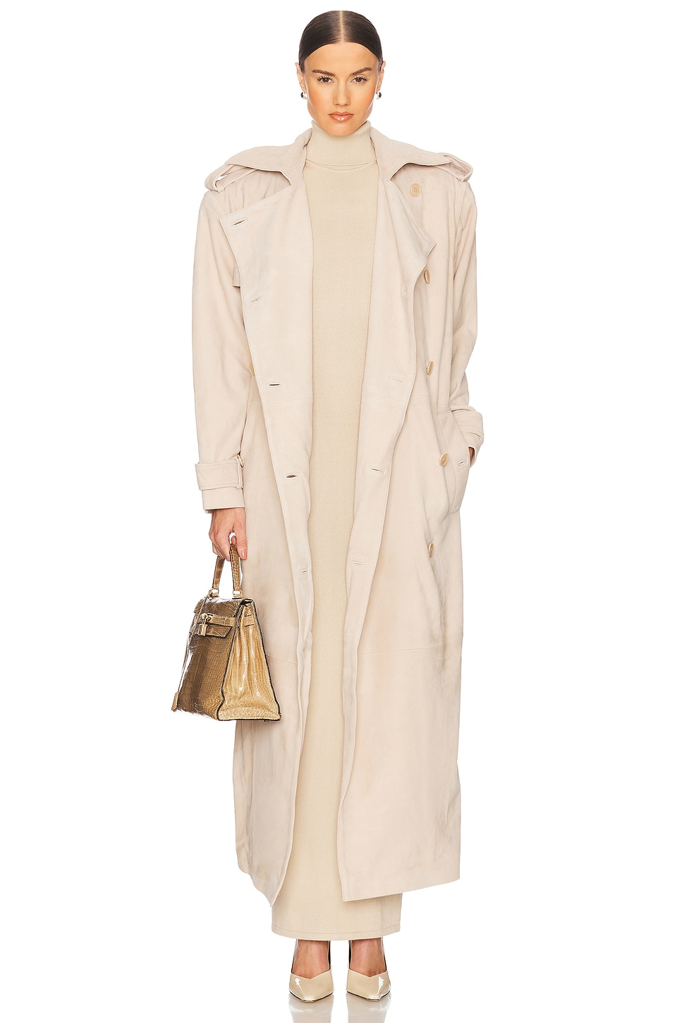 Suede Trench Coat