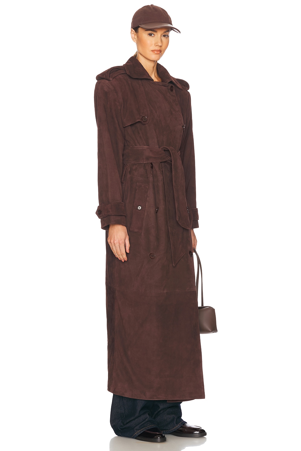 Suede Trench Coat - Thumbnail 3