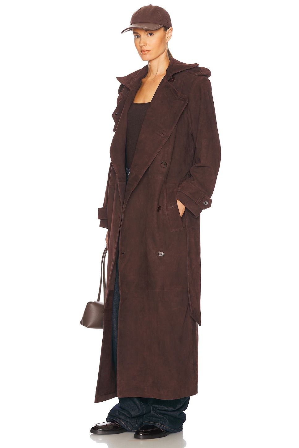 Suede Trench Coat - Thumbnail 4