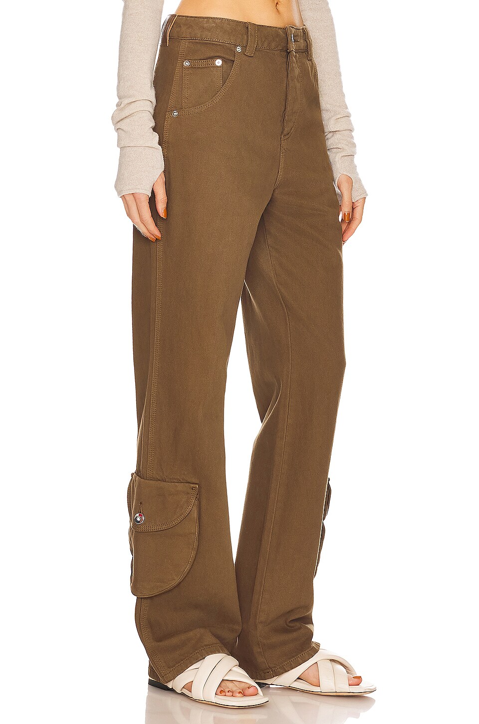 Helsa Straight Leg Workwear Pants in Dark Chocolate Brown