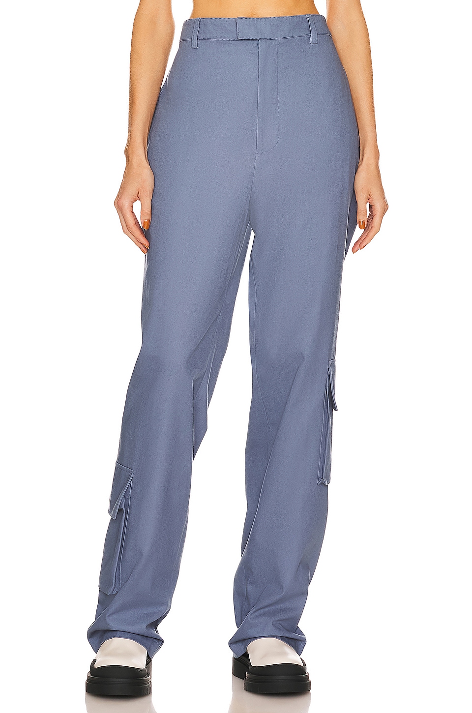 Helsa Chino Cargo Trousers in Blue Grey