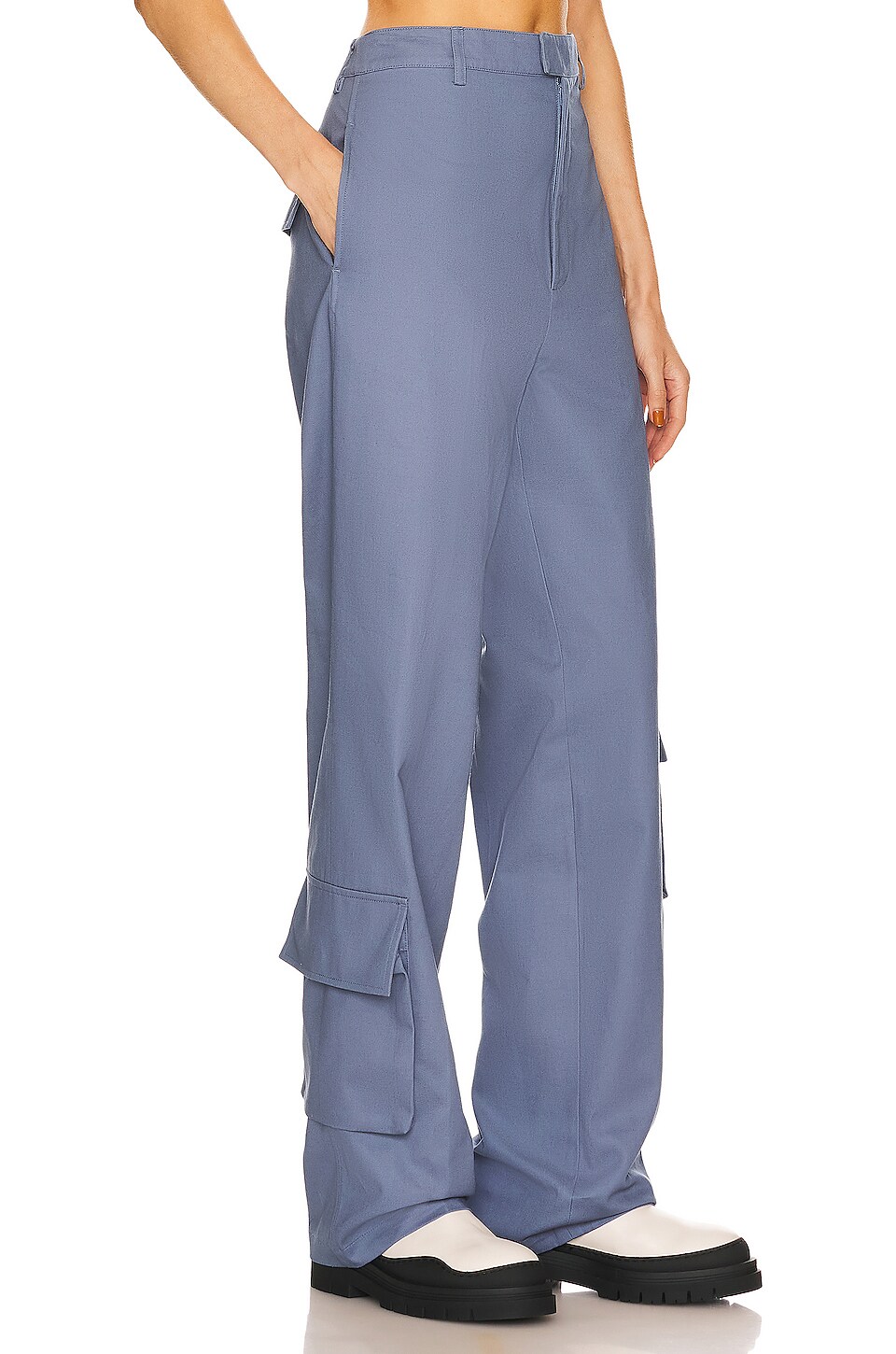 Helsa Chino Cargo Trousers in Blue Grey