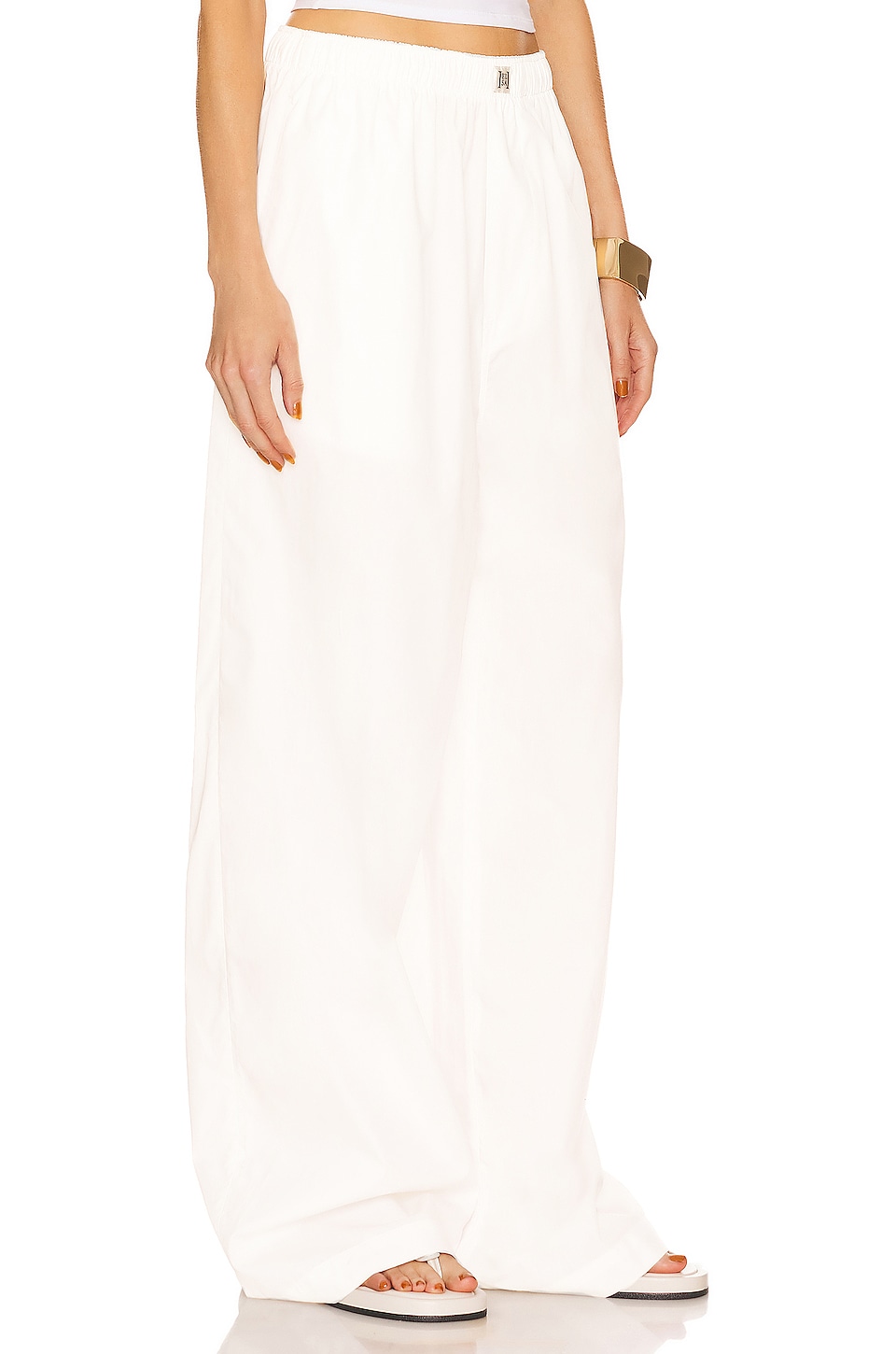 Helsa Cotton Poplin Pajama Pant in White