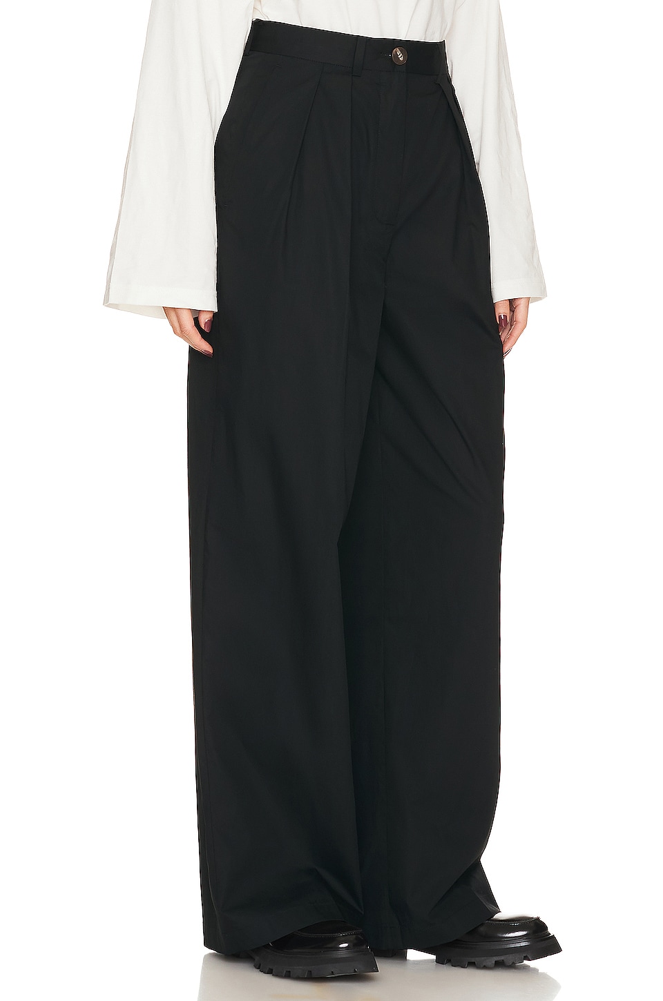 Helsa Cotton Poplin Trouser in Black