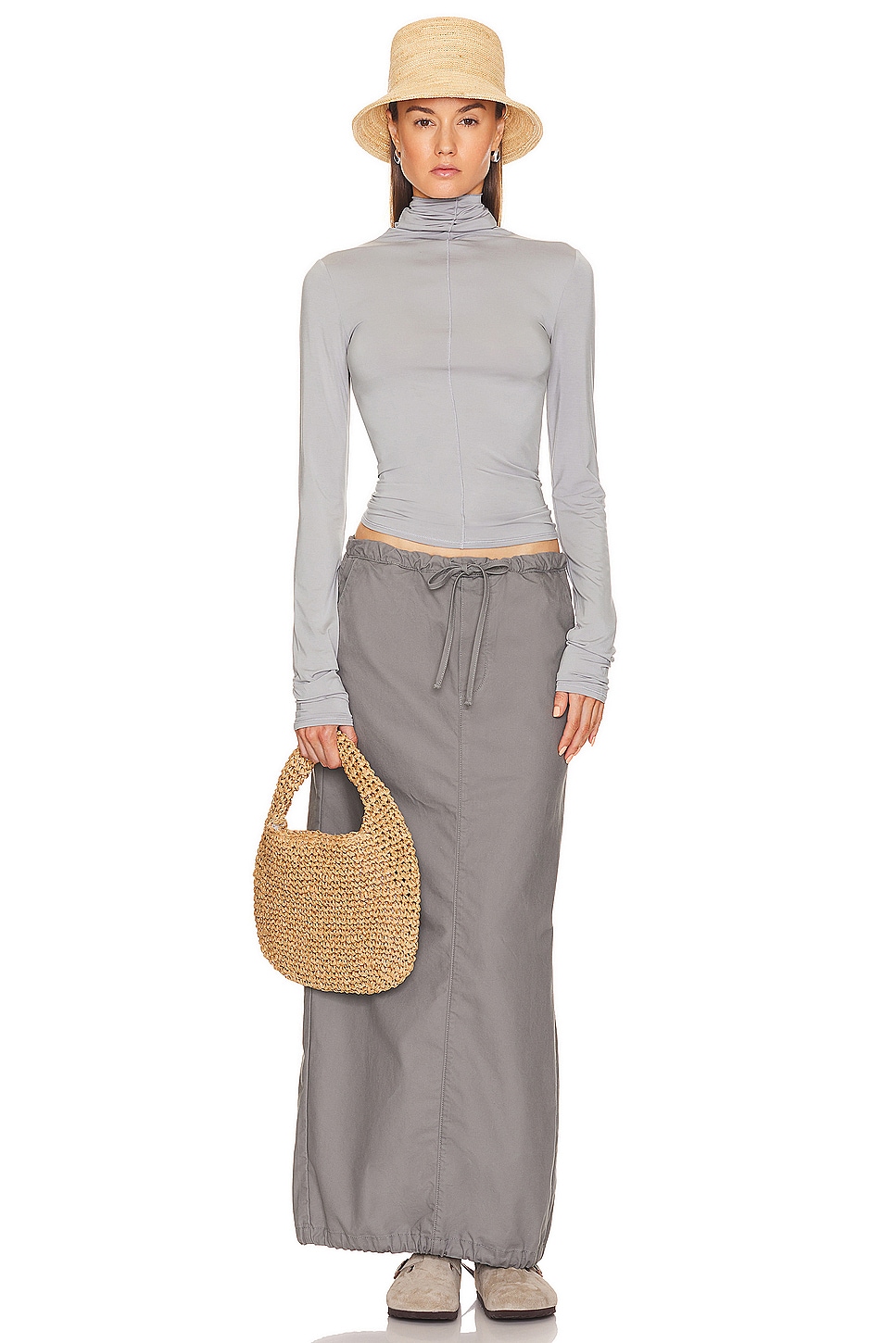 Workwear Drawcord Maxi Skirt