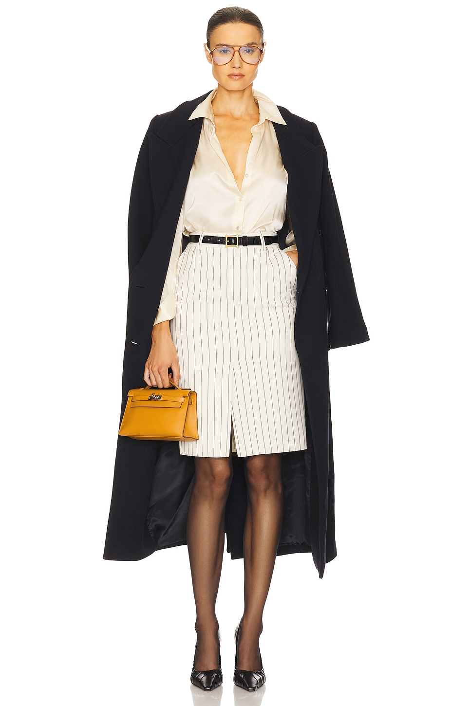Helsa Pinstripe Pencil Skirt