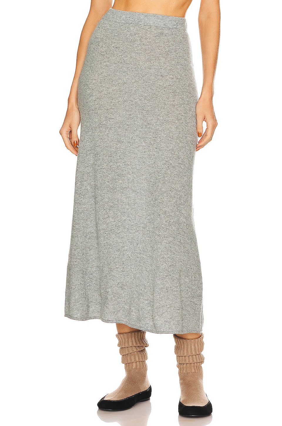 Image 1 of Einer Cashmere Midi Skirt in Heather Grey