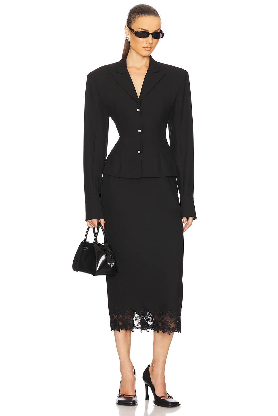 Helsa Suit Midi Skirt With Lace thumbnail