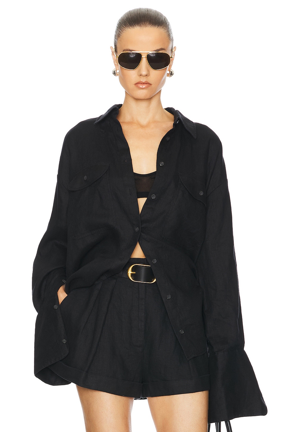 Helsa Washed Linen Shirt thumbnail