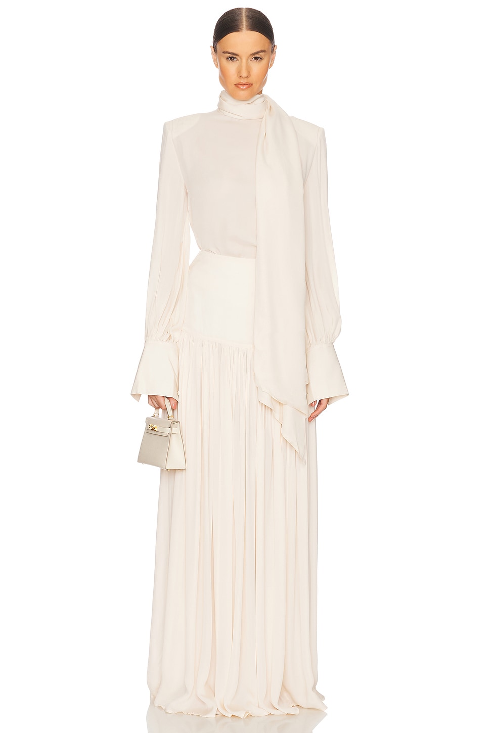 Helsa Diaphanous Scarf Blouse