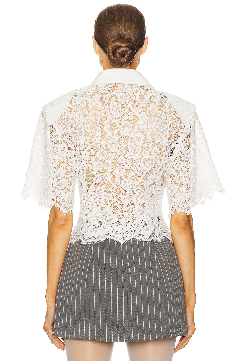 Helsa The Lace Shirt With Shoulder Pad thumbnail