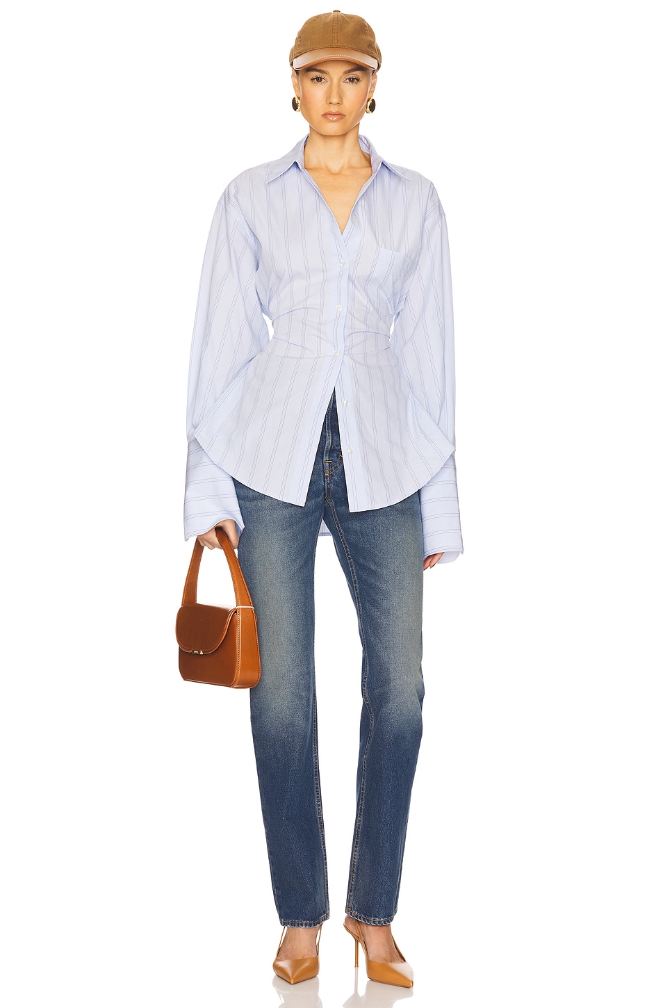 Stripe Poplin Lace Back Shirt