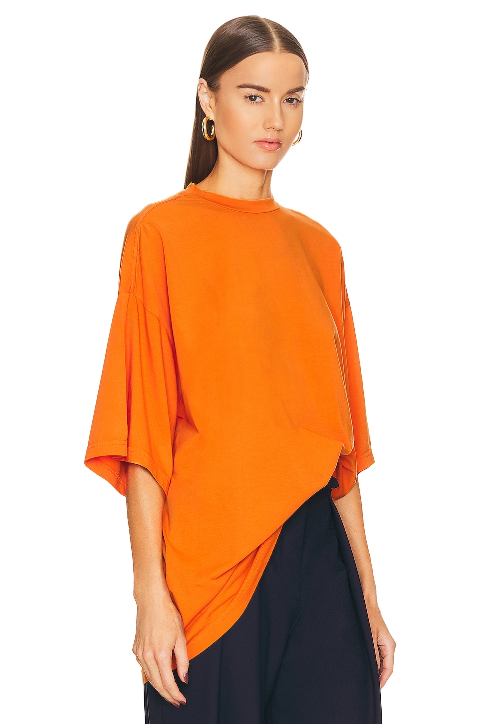 Helsa Jersey Oversized Tee in Orange