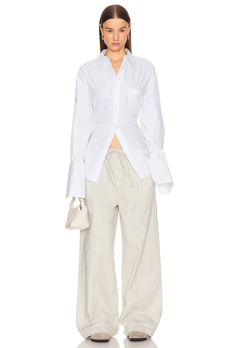 Poplin Lace Back Shirt
