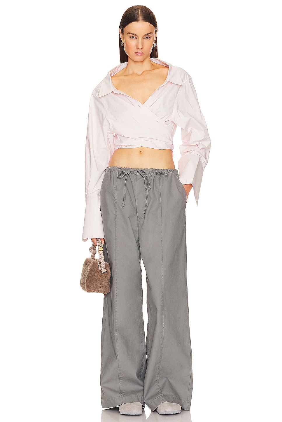 Helsa Poplin Wrap Shirt