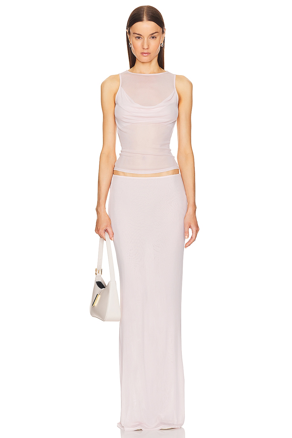 Sheer Knit Draped Top