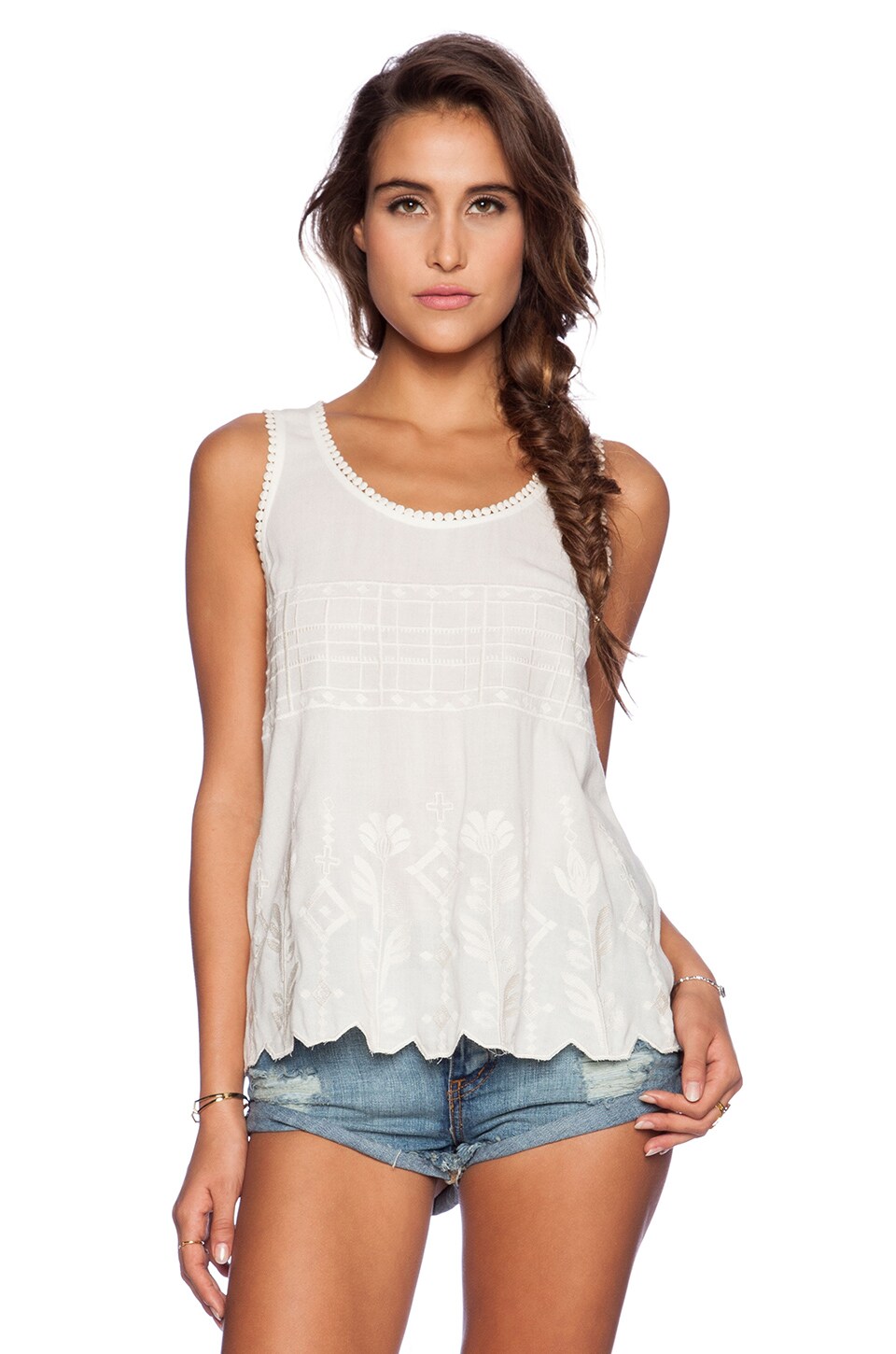 harlyn Tank Blouse in Creme | REVOLVE