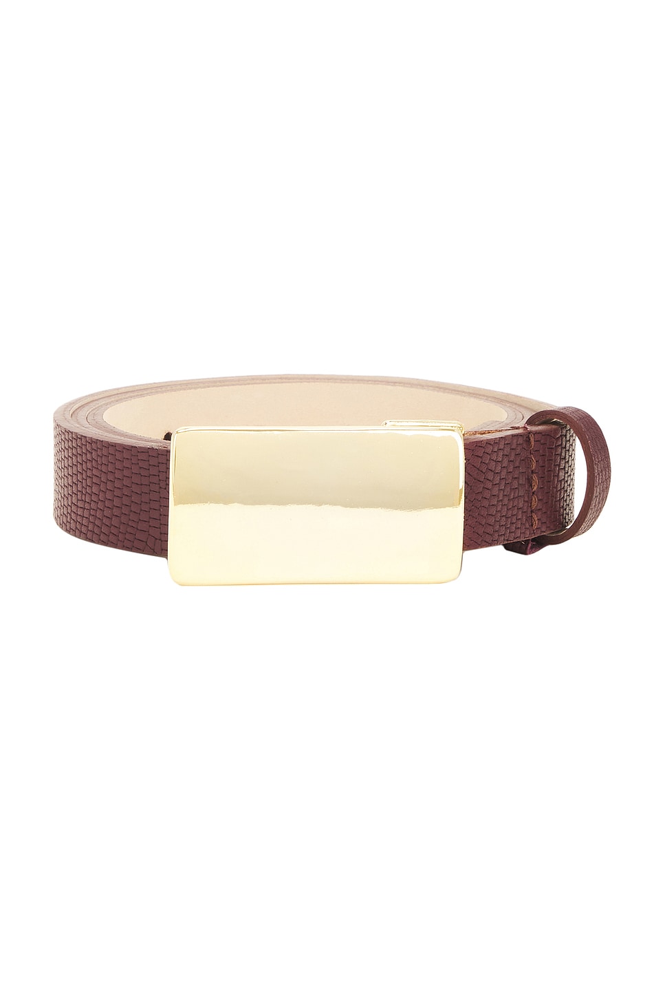 Heaven Mayhem Leather Belt brown Heaven Mayhem Plate Belt in Gold and Chocolate Brown Suede  main image 3