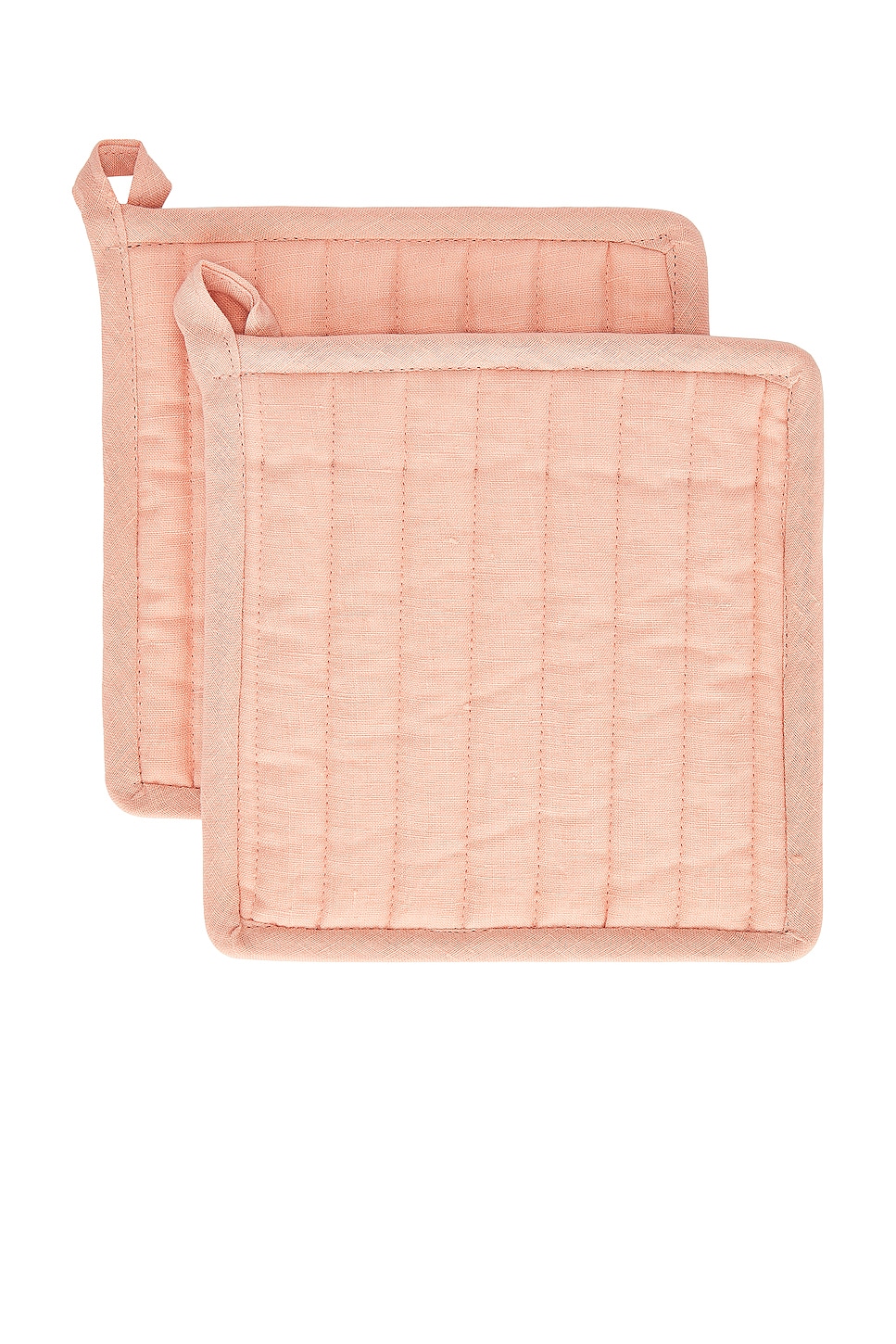 Hawkins New York Simple Linen Potholder, Set of 2 - Blush