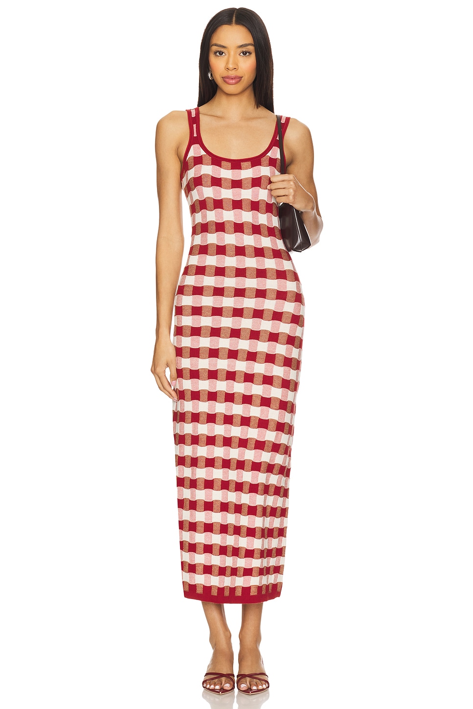House of Sunny Picnic Hockney Dress in Red Check | REVOLVE